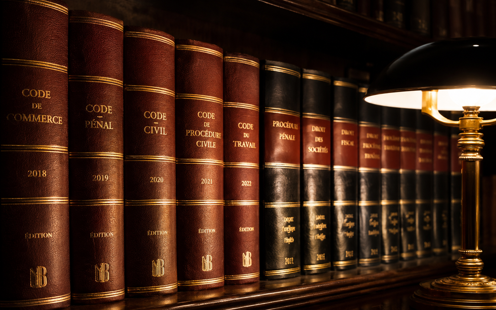 Codes juridiques français reliés : Code de commerce, Code pénal, Code civil, Code de procédure civile, Code du travail